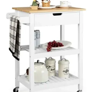 Kracherpreis COSTWAY Küchenwagen mit Schublade in Weiß günstig kaufen | limango