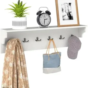 COSTWAY Wandgarderobe mit Ablage 80 × 14 × 20 cm in Weiß günstig kaufen | limango Online Kaufen