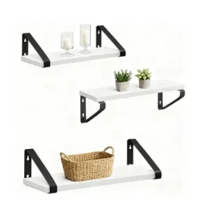 Neu Im Sortiment relaxdays 3-tlg. Wandregal Set in Weiß/ Schwarz günstig kaufen | limango