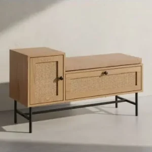 KADIMA DESIGN Schuhbank mit Sitzfläche 100x60x38 cm Garderobenbank Eiche-Dekor, günstig kaufen | limango Knallerangebot