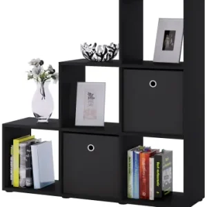 Zertifiziert VCMHolz Stand Treppenregal Regal 6 Fächer Nitas in Schwarz günstig kaufen | limango
