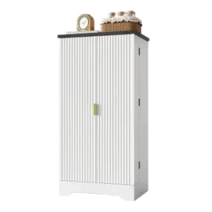 ABRIHOME Doppeltür Küchenschrank mit LED und Gewürzregal in Weiß, 120*60.5*40cm günstig kaufen | limango Rabatt