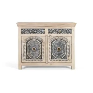 Giner y Colomer Handgeschnitztes Sideboard mit zwei Schubladen und zwei Türen in Blue günstig kaufen | limango Solange Der Vorrat Reicht