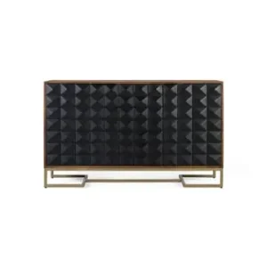 Super-Preis Giner y Colomer Handgeschnitztes Sideboard aus Mangoholz und vergoldeten Beinen 135 cm in Black günstig kaufen | limango