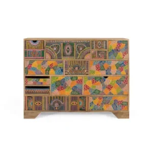 Giner y Colomer Kommode aus Mangoholz mit handbemalten Details 120 cm in Multicolored günstig kaufen | limango Schneller Versand