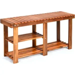 Sichere Zahlung COSTWAY Schuhregal mit Sitzbank 87x28x45cm in Braun günstig kaufen | limango