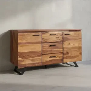 KADIMA DESIGN Sideboard 145x82x45 cm Massivholz / Metall mit Baumkante günstig kaufen | limango Top-Seller