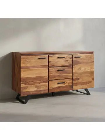 KADIMA DESIGN Sideboard 145x82x45 cm Massivholz / Metall mit Baumkante günstig kaufen | limango Top-Seller