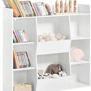 Kostenloser Rückversand SoBuy Bücherregal in Weiß - (B)106 x (H)104 x (T)30cm günstig kaufen | limango