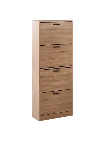 Finale Aktion Beliani Schuhschrank BOWRAL in Braun/Schwarz - (W) 60 x (H) 150 x (L) 24 cm günstig kaufen | limango