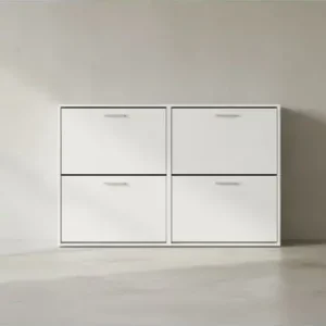 Knallerangebot KADIMA DESIGN Schuhschrank NIDDA aus Holz, zeitloses Design, große Ablagefläche in Weiß günstig kaufen | limango