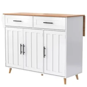 ABRIHOME Kücheninsel mit Klapptischplatte, 129*46(71)*91,5cm in Weiß günstig kaufen | limango Sichere Zahlung