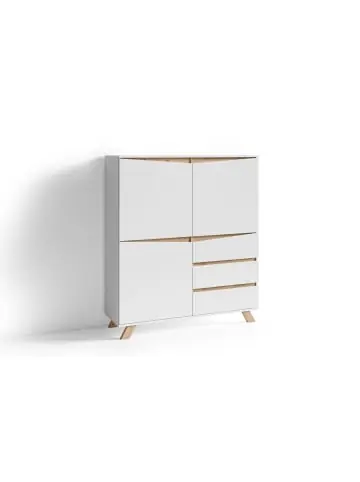 byLiving Highboard Valentin in Weiß - (B) 120 x (H) 137 x (T) 38 cm günstig kaufen | limango Wochenendangebot
