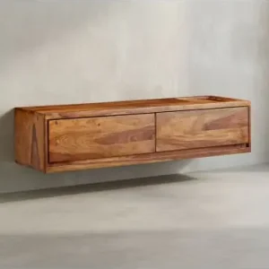 Kostenloser Rückversand KADIMA DESIGN Lowboard Hängend Sheesham Massivholz 108x25x34 cm TV-Schrank , günstig kaufen | limango