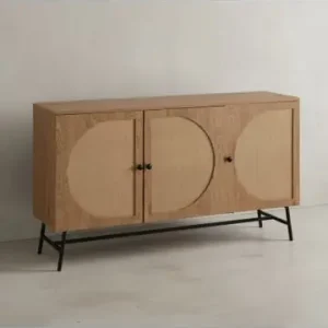 Neu KADIMA DESIGN Sideboard 140x80x39 cm Kommode Eiche-Dekor mit Rattan Geflecht günstig kaufen | limango