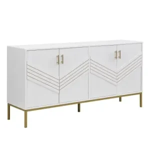 ABRIHOME Sideboard in Weiß mit 4 Türen und Metallbeinen MDF Korpus höhenverstellbar günstig kaufen | limango Top-Preis