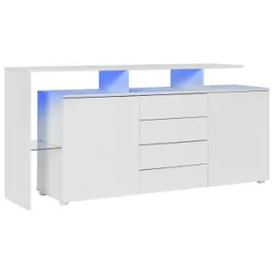 Direkt Vom Hersteller ABRIHOME Sideboard in Weiß mit LED Beleuchtung und Hochglanzfront 160x35 cm günstig kaufen | limango