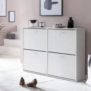 Schneller Versand KADIMA DESIGN Schuhschrank WL5.829 Modern 120 x 81 x 24 cm Holz Schuhregal 4 in Weiß günstig kaufen | limango
