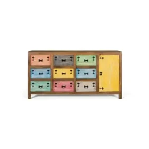 Giner y Colomer Sideboard mit 9 Schubladen aus mehrfarbigem Massivholz in Multicolored günstig kaufen | limango Online Kaufen