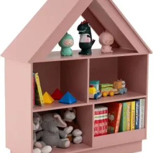 Garantierte Lieferung COSTWAY Kinder Bücherregal in Hausform 88 x 34 x 108 cm in Rosa günstig kaufen | limango