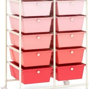Direktkauf COSTWAY Rollcontainer mit 10 Schubladen in Rosa günstig kaufen | limango