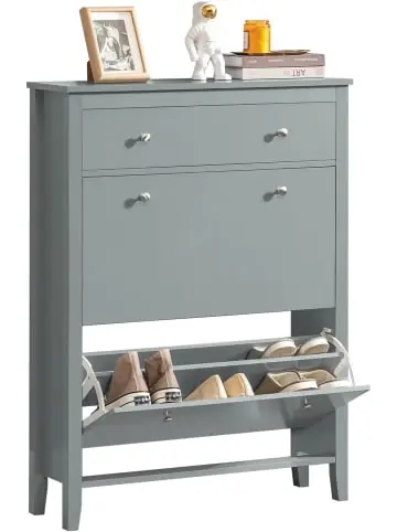Versand Am Gleichen Tag SoBuy Schuhkipper in Hellgrau - (B)80 x (H)108 x (T)25cm günstig kaufen | limango