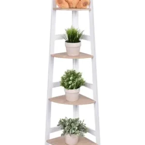 Günstig COSTWAY Eckregal 4 Ebenen in Weiß günstig kaufen | limango