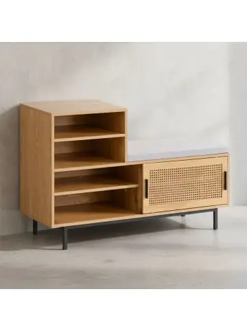 KADIMA DESIGN Schuhbank mit Sitzfläche 120x75,5x40 cm Garderobenbank Eiche-Dekor, günstig kaufen | limango Sofort Bestellen