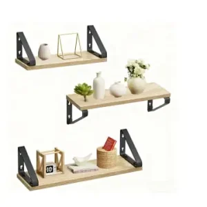 Bestseller relaxdays 3-tlg. Wandregal Set in Natur/ Schwarz günstig kaufen | limango