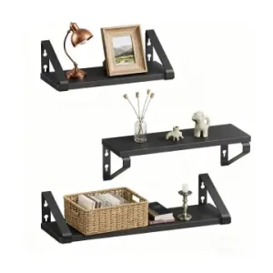 Wochenendangebot relaxdays 3-tlg. Wandregal Set in Schwarz günstig kaufen | limango