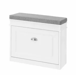 SoBuy Schuhbank in weiß und grau - (B)60 x (H)51 x (T)24cm günstig kaufen | limango Direkt Vom Hersteller