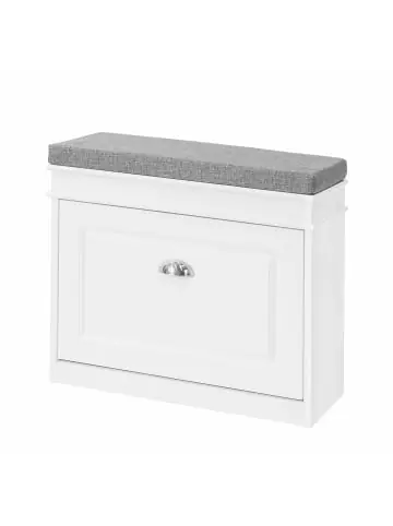 SoBuy Schuhbank in weiß und grau - (B)60 x (H)51 x (T)24cm günstig kaufen | limango Direkt Vom Hersteller