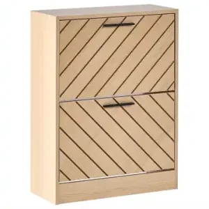 Beliani Schuhschrank PENTICTON in Braun/Schwarz/Weiß - (W) 57 x (H) 76 x (L) 24 cm günstig kaufen | limango Jetzt Bestellen