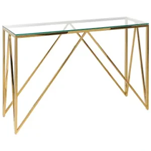 Markenprodukt Beliani Konsolentisch WESO in Gold/Transparent - (W) 120 x (H) 78 x (L) 40 cm günstig kaufen | limango