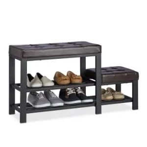 relaxdays Schuhbank in Braun - (B)90,5 x (H)50 x (T)30,5 cm günstig kaufen | limango Begrenztes Angebot