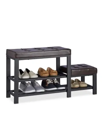 relaxdays Schuhbank in Braun - (B)90,5 x (H)50 x (T)30,5 cm günstig kaufen | limango Begrenztes Angebot