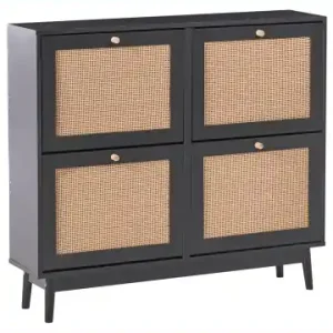 Top-Seller Beliani Schuhschrank ARMIDALE in Schwarz/Braun - (W) 106 x (H) 94 x (L) 26 cm günstig kaufen | limango