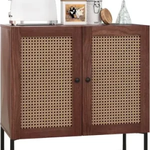 Kostenloser Rückversand COSTWAY Sideboard mit 2 Rattantüren in Braun günstig kaufen | limango