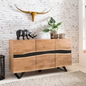 KADIMA DESIGN Sideboard 148 x 85 x 43 cm Massiv-Holz Natur Baumkante Anrichte günstig kaufen | limango Direkt Vom Hersteller