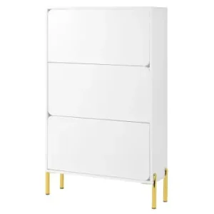 ABRIHOME Schraenke in Weiß mit 3 Türen goldenen Füßen und großem Fassungsvermögen günstig kaufen | limango Sale