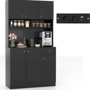 COSTWAY Küchenschrank Holz in Weiß günstig kaufen | limango Schnäppchen