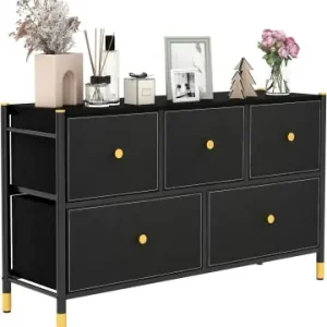 COSTWAY Stoffkommode mit 5 Schubladen in Schwarz günstig kaufen | limango Jetzt Kaufen