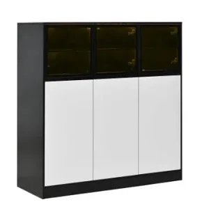 Neuheit ABRIHOME Sideboard in Schwarz 100x40x105 cm mit LED Beleuchtung 6 Türen und 14 Fächern günstig kaufen | limango