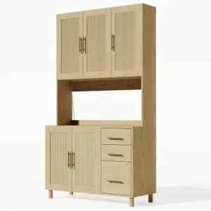 Beliebt ABRIHOME Küchenschrank mit LED 2 USB und 3 Schubladen 183cm in Braun günstig kaufen | limango