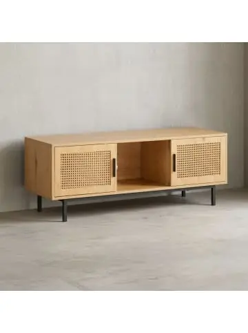 KADIMA DESIGN Lowboard Eiche-Dekor mit Wiener Geflecht 120x45,5x40 cm TV-Kommode günstig kaufen | limango Markenprodukt