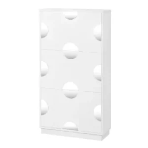 ABRIHOME Schrank in Weiß mit 3 Klappen rundem Spiegel und großem Stauraum günstig kaufen | limango Preisknaller