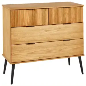 Beliani Kommode TIMMINS in Braun/Schwarz - (W) 100 x (H) 91 x (L) 45 cm günstig kaufen | limango Finale Aktion