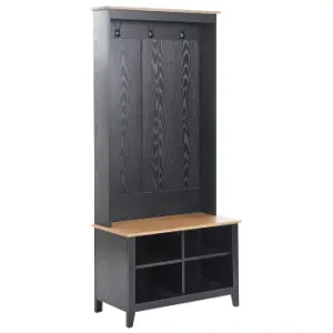 Beliani Schuhschrank DURACK in Schwarz/Braun - (W) 76 x (H) 170 x (L) 39 cm günstig kaufen | limango Angebot