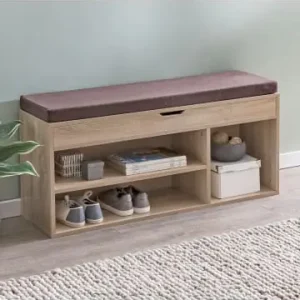 Neuheit KADIMA DESIGN Schuhbank WL5.344 mit Sitzfläche Garderoben-Bank Holz 104x51x32 cm in Sonoma günstig kaufen | limango