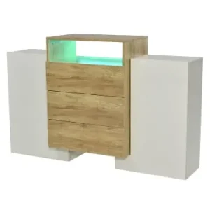 ABRIHOME LED Sideboard in Hochglanzweiß mit RGB Beleuchtung 140x30 cm und Holzoptik günstig kaufen | limango Finale Aktion